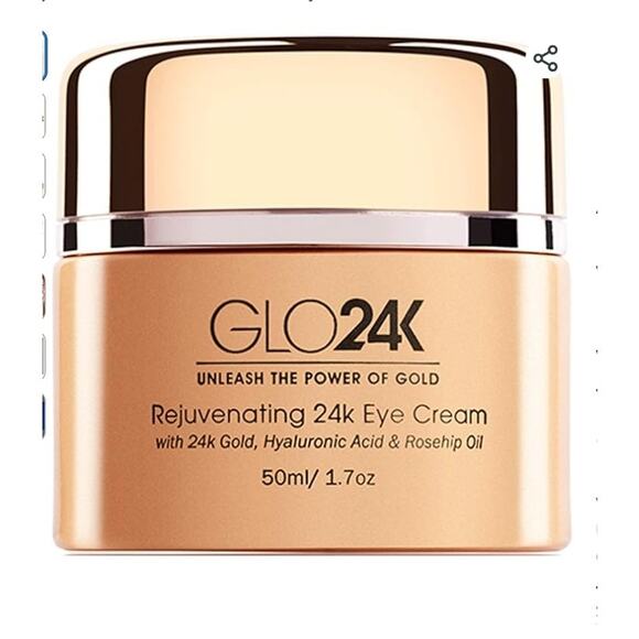 ANTI AGING EYE CREAM GLO24K REJUVENATING CREAM MINIMIZES WRINKLES & FINE LINES - Picture 1 of 6